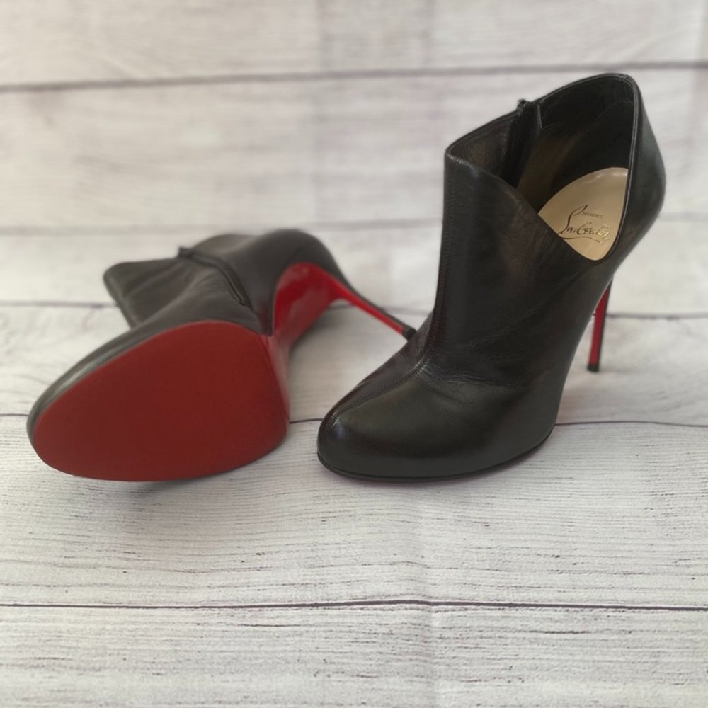 Christian Louboutin Leather Lisse Booties 100mm
